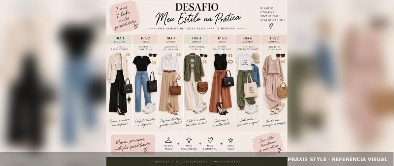 As sete combinações ilustradas do Desafio 7 dias de estilo